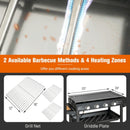 Portable Outdoor 4 Burner Propane Flat Top Gas Grill W/ Wheels, 60K BTU (SAK66104)