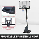 Portable Outdoor All-Weather Height Adjustable Basketball Hoop With 44 Inch Backboard And Wheels, 10FT (SAK58741)