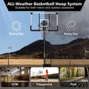 Portable Outdoor All-Weather Height Adjustable Basketball Hoop With 44 Inch Backboard And Wheels, 10FT (SAK58741)