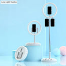 GobekUsa Portable Circular LED Makeup Light with USB Port - Metal Phone Holder in Black/White/Pink