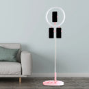GobekUsa Portable Circular LED Makeup Light with USB Port - Metal Phone Holder in Black/White/Pink