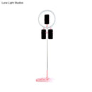 GobekUsa Portable Circular LED Makeup Light with USB Port - Metal Phone Holder in Black/White/Pink