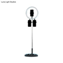 GobekUsa Portable Circular LED Makeup Light with USB Port - Metal Phone Holder in Black/White/Pink