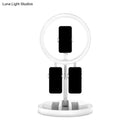 GobekUsa Portable Circular LED Makeup Light with USB Port - Metal Phone Holder in Black/White/Pink