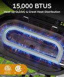 Portable  Propane Gas Grill, 15000BTUS, 348 SQ Inch  Cooking Areas, for Outdoor Camping/Tailgating/Picnic, Black