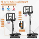 Portable Basketball Hoop with 4.6 to 10 Feet 10-Level Height Adjustable by LJGDeals