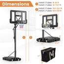 Portable Basketball Hoop with 4.6 to 10 Feet 10-Level Height Adjustable by LJGDeals