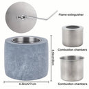 4.3"x3.5"Round Gray Mini Fire Pit by JHY DESIGN