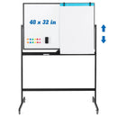 32 x 47 Inch Portable Rolling White Board-Black by LJGDeals