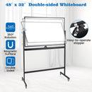 32 x 47 Inch Portable Rolling White Board-Black