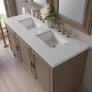 James Martin Portland 60" Double Bathroom Vanity, Whitewashed Walnut
