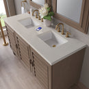 James Martin Portland 60" Double Bathroom Vanity, Whitewashed Walnut