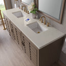 James Martin Portland 72" Double Bathroom Vanity, Whitewashed Walnut