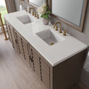 James Martin Portland 72" Double Bathroom Vanity, Whitewashed Walnut