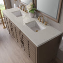 James Martin Portland 72" Double Bathroom Vanity, Whitewashed Walnut