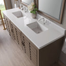 James Martin Portland 72" Double Bathroom Vanity, Whitewashed Walnut