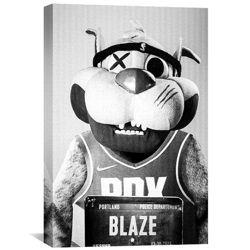 Portland Trail Blaze Mugshot Black Canvas