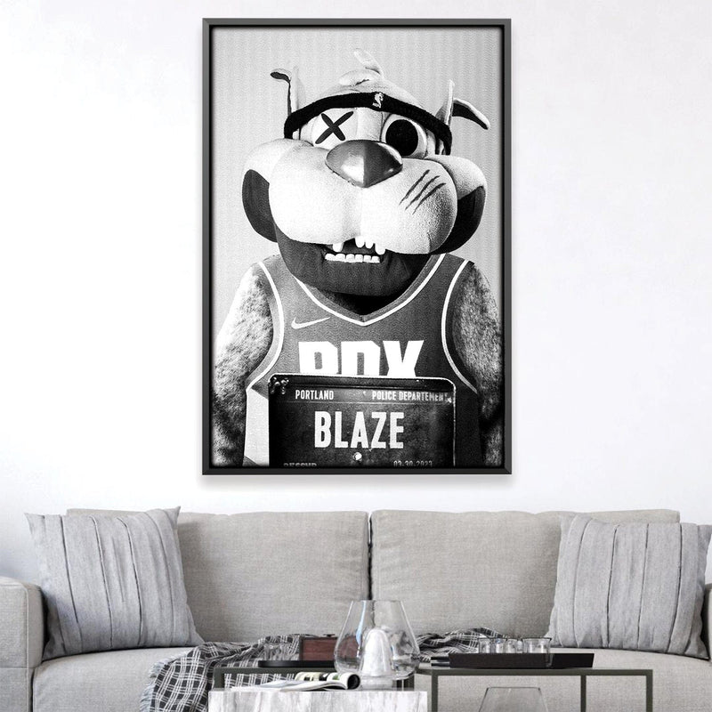 Portland Trail Blaze Mugshot Black Canvas