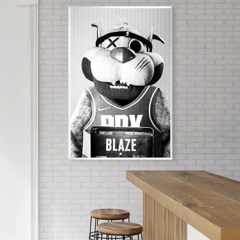 Portland Trail Blaze Mugshot Black Canvas