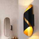 GobekUsa Metal Wall Light with Post-Modern LED Technology, Black & Gold Finish