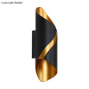 GobekUsa Metal Wall Light with Post-Modern LED Technology, Black & Gold Finish