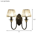 GobekUsa Post-Modern Black Metal Wall Mount Light with Clear Crystal Shade - Trapezoid/Flower/Drum Design