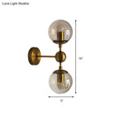 GobekUsa Post Modern Amber Glass Globe Wall Sconce with Brass Mount - 1/2 Light