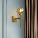GobekUsa Post Modern Brass Ice Block Wall Light Sconce with Amber/Smoke Gray Glass - Wall Mounted Lamp for Living Room