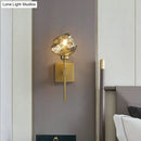 GobekUsa Post Modern Brass Ice Block Wall Light Sconce with Amber/Smoke Gray Glass - Wall Mounted Lamp for Living Room