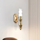 GobekUsa Post-Modern Bamboo Sconce Metal 1 Light Brass Fixture for Living Room Lighting