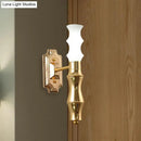 GobekUsa Post-Modern Bamboo Sconce Metal 1 Light Brass Fixture for Living Room Lighting