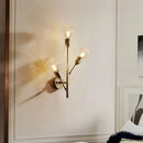 GobekUsa Post-Modern Brass Wall Sconce with Clear Lattice Glass and 3 Branch Lights
