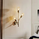 GobekUsa Post-Modern Brass Wall Sconce with Clear Lattice Glass and 3 Branch Lights