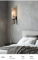 GobekUsa Copper Alabaster Wall Lamp: Post-Modern High-End Bedroom Lighting