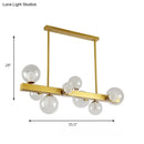 GobekUsa Gold Finish Chandelier with Orb Shade - Post Modern Design, 8 Lights - Perfect for Dining Room