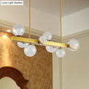 GobekUsa Gold Finish Chandelier with Orb Shade - Post Modern Design, 8 Lights - Perfect for Dining Room
