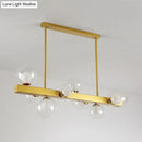 GobekUsa Gold Finish Chandelier with Orb Shade - Post Modern Design, 8 Lights - Perfect for Dining Room