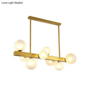 GobekUsa Gold Finish Chandelier with Orb Shade - Post Modern Design, 8 Lights - Perfect for Dining Room
