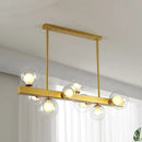 GobekUsa Gold Finish Chandelier with Orb Shade - Post Modern Design, 8 Lights - Perfect for Dining Room