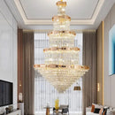GobekUsa Grand Hall Crystal Chandelier Spiral Staircase Post-Modern Light Luxury Lighting