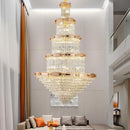 GobekUsa Grand Hall Crystal Chandelier Spiral Staircase Post-Modern Light Luxury Lighting