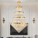 GobekUsa Grand Hall Crystal Chandelier Spiral Staircase Post-Modern Light Luxury Lighting