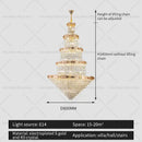 GobekUsa Grand Hall Crystal Chandelier Spiral Staircase Post-Modern Light Luxury Lighting
