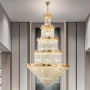 GobekUsa Grand Hall Crystal Chandelier Spiral Staircase Post-Modern Light Luxury Lighting