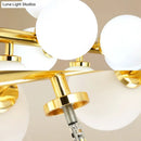 GobekUsa 16-Light Gold Linear Island Chandelier with Glass Shade - Post Modern Billiard Lighting