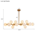 GobekUsa 16-Light Gold Linear Island Chandelier with Glass Shade - Post Modern Billiard Lighting