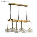 GobekUsa Post-Modern Island Chandelier with Clear Glass and Gold Finish - 6/8 LED Lights and Canopy Options