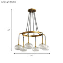 GobekUsa Post-Modern Island Chandelier with Clear Glass and Gold Finish - 6/8 LED Lights and Canopy Options