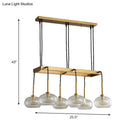 GobekUsa Post-Modern Island Chandelier with Clear Glass and Gold Finish - 6/8 LED Lights and Canopy Options