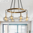 GobekUsa Post-Modern Island Chandelier with Clear Glass and Gold Finish - 6/8 LED Lights and Canopy Options